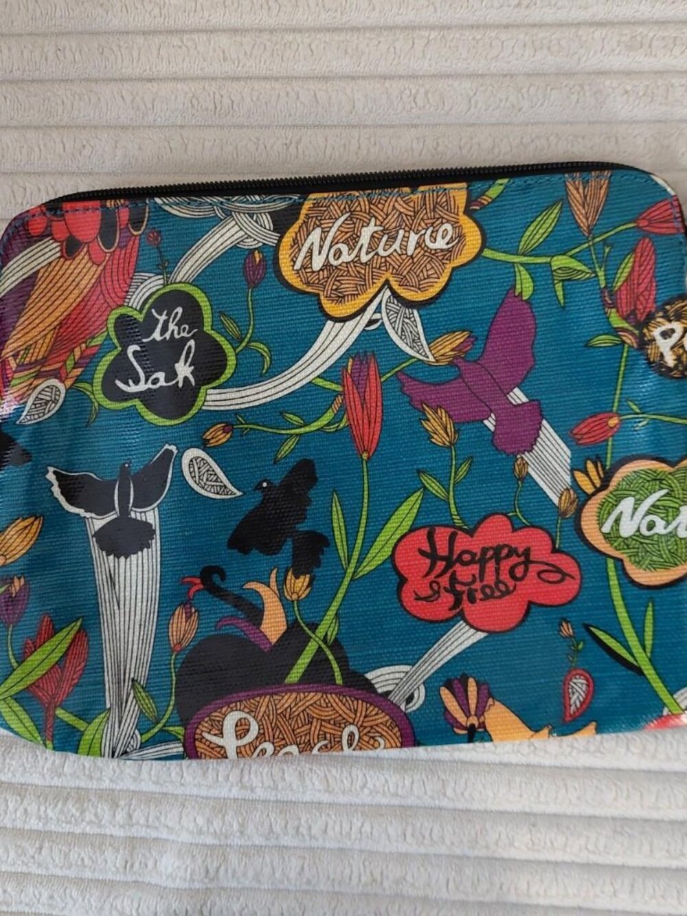 RARE sakroots peace bird puch makeup case pencil pouch bag toiletry